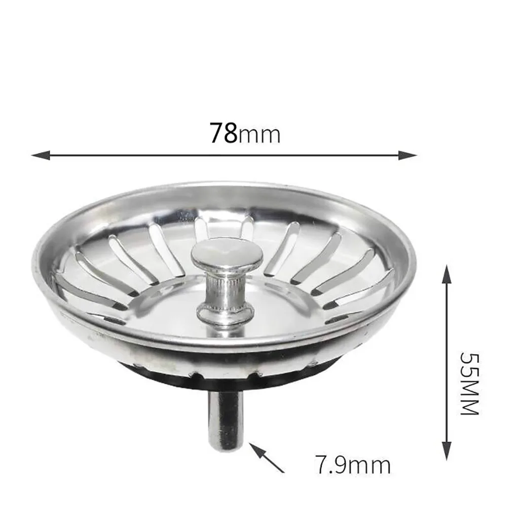 1PCS Household Stainless Steel Sink Filter Pool Bathtub Bathroom Sewer Floor Drain Kitchen Anti-clog Slag Strainer Accessories - Цвет: A