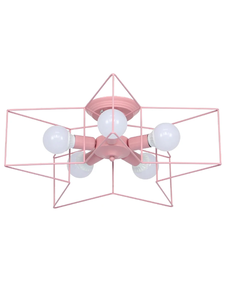 

Concise Modern Macaroon Five-pointed Star Bedroom Lamp Northern Europe Atmosphere A Living Room Restaurant Study Children The