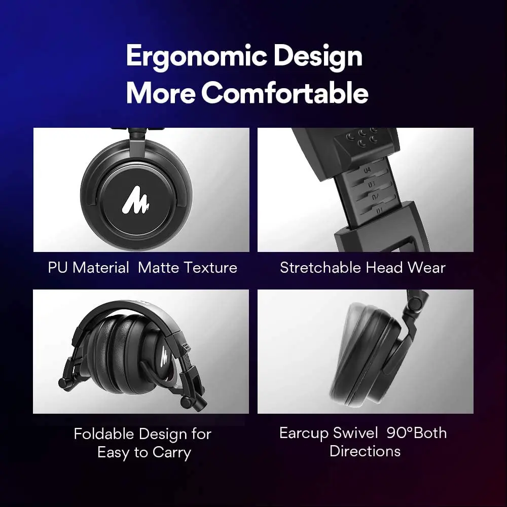 Maono Professional Dj Studio Monitor Headphones Over Ear And 