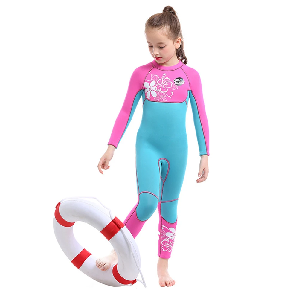 

Girls 3MM Jellyfish Neoprene Wetsuit Children Diving Suits Swimwear Long Sleeve Anti-UV Surfing Swimsuits for Girl Wetsuits