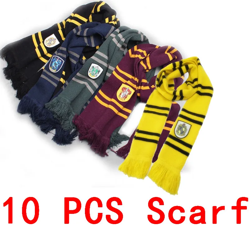 Scarf mixed-batch 10 шт./партия Гермиона шляпы Галстуки перчатки носки шарф Гриффиндор Слизерин Hufflepuff Кепка Когтевран костюмы для косплея - Цвет: Scarf mixed-batch