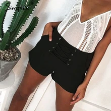 Simplee шорты с перекрестной шнуровкой Женские сексуальные шорты на молнии с высокой талией зима стиль повседневные пляжные шорты с карманами