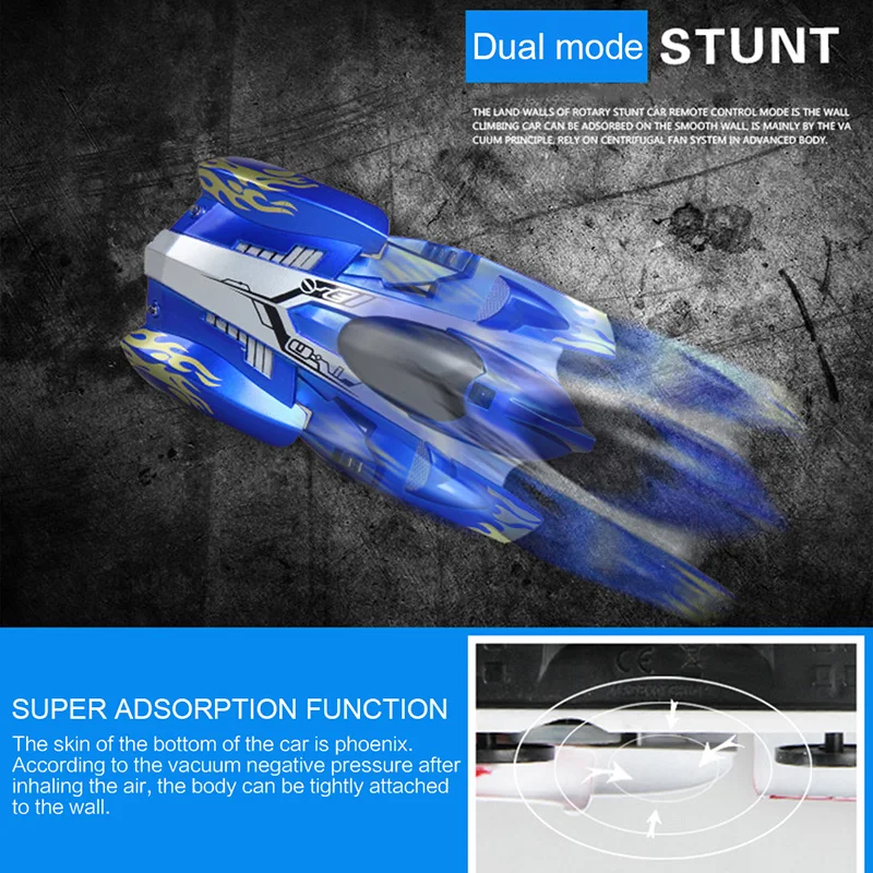  Remote Control Climbing Rc Car With Led Lights 360 Degree Rotating Stunt Toys Antigravity Machine W