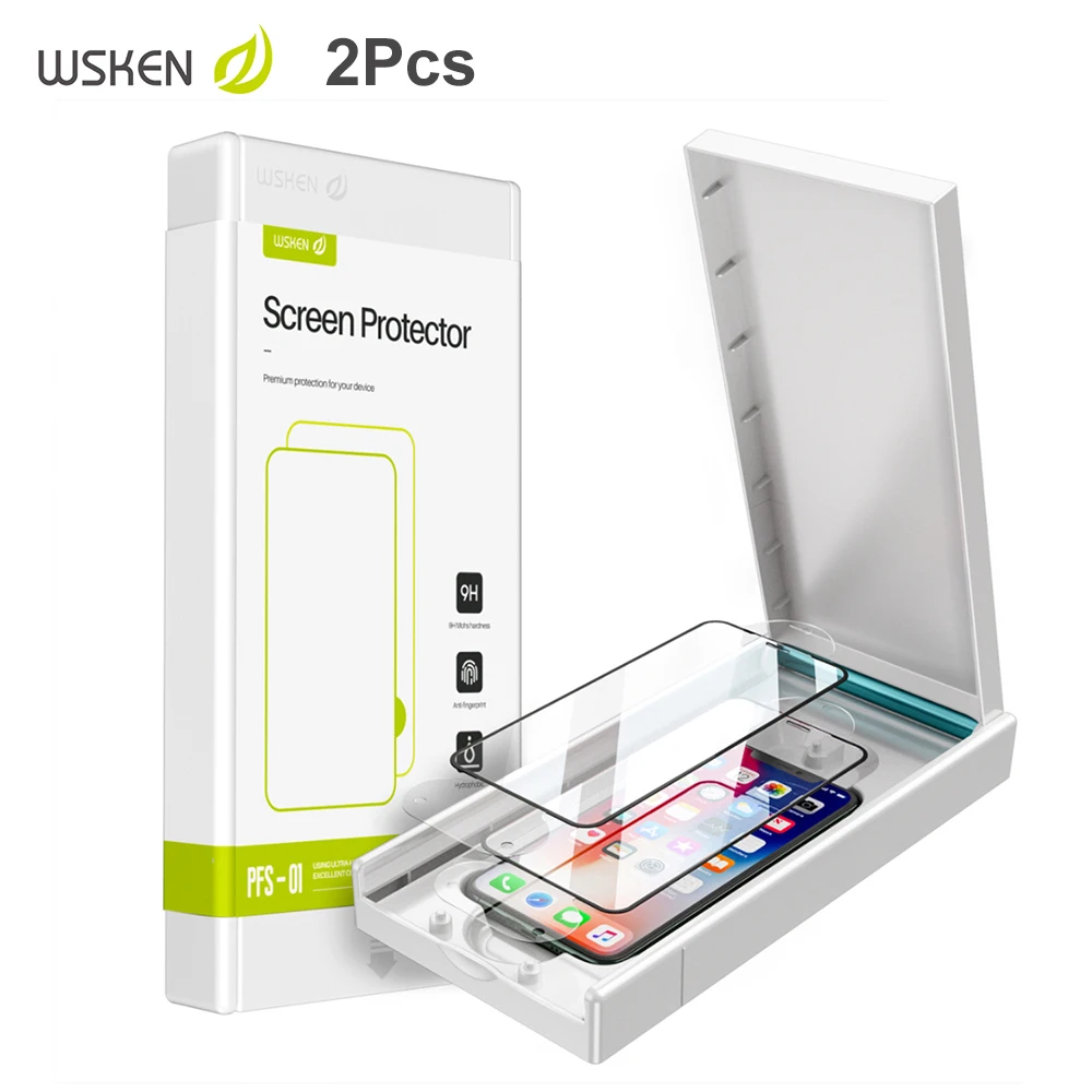 WSKEN for iPhone Xs Max Screen Protector Xr Tempered Glass for iPhone 11 Pro Max 3D HD Full Cover Screen Film Skin for iphone X