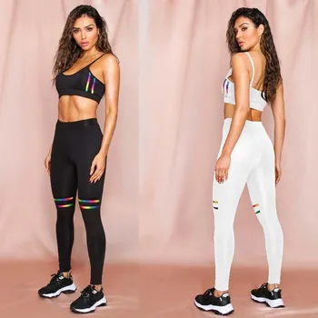 

2020 Casual Running Tracksuit Women 2 Piece Set Fitness Clothes Workout Sportswear For Female High Waist Leggings And Vest Suit