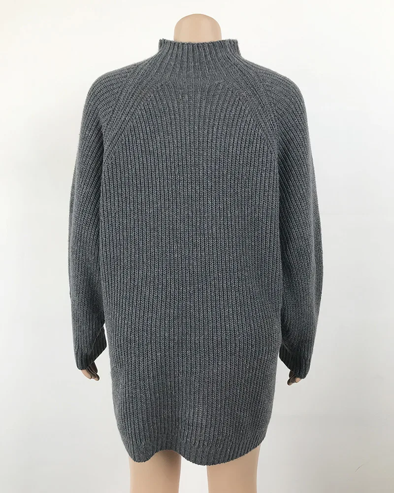 de comprimento gola alta pullovers camisola de