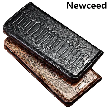 

Ostrich foot pattern genuine leather phone bag for Huawei Mate 10 Lite magnetic phone case for Huawei Mate 20 Lite flip cover
