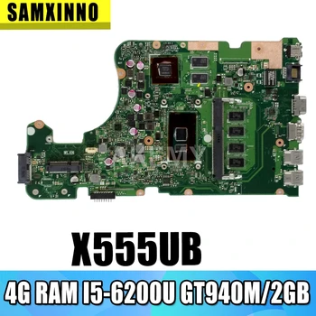 

Akemy New! X555UB mianboard For Asus X555UF X555UJ F555U X555UB X555UQ X555U laptop motherboard 4G RAM I5-6200U cpu GT940M/2GB