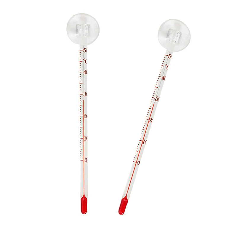 Glass Aquarium Thermometer Fish Tank Submersible Temperature Measuring Tool With Suction Cup 14CM 0-50℃ Aquarium Accessory 