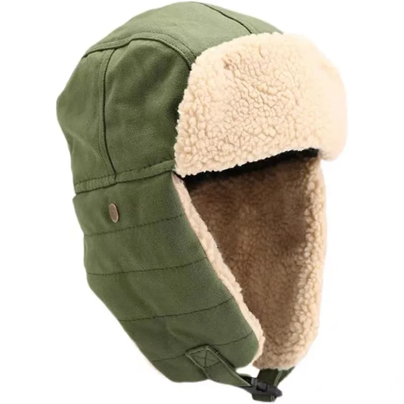 Winter Bomber Hats Men Women Warm Earflap Russian Hat Men Unisex Ear Flap Winter Hat Windproof Cycling Skiing Winter Snow Hats