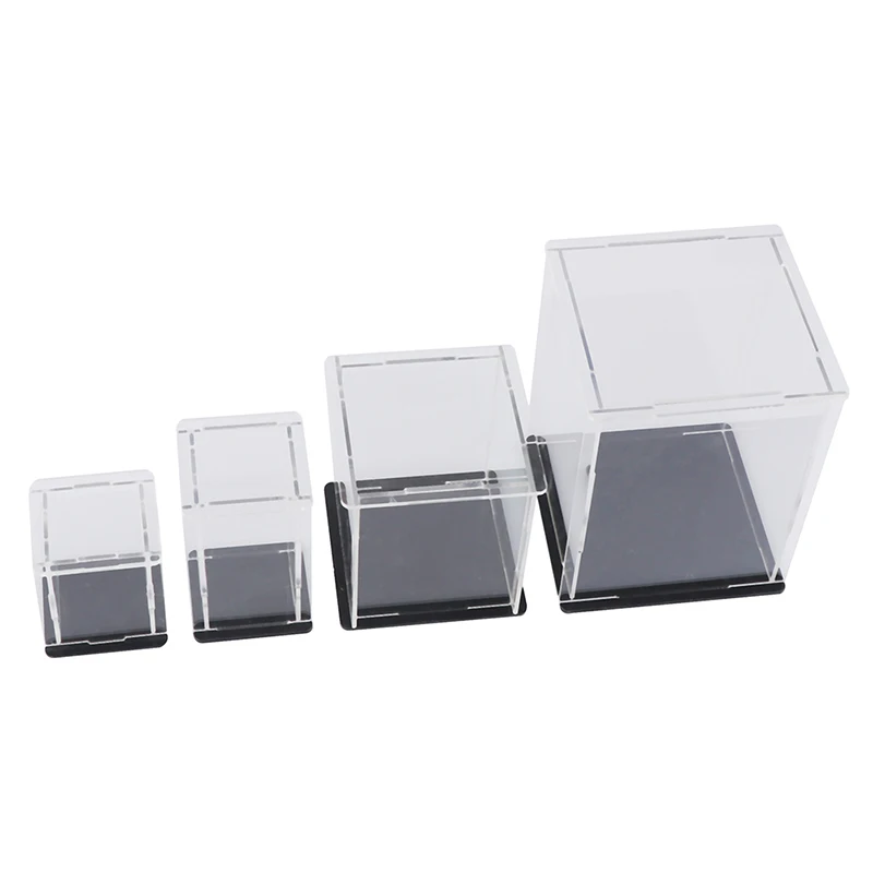 1Pcs Acrylic Display Case Self-Assembly Clear Cube Box UV Dustproof Toy Protection