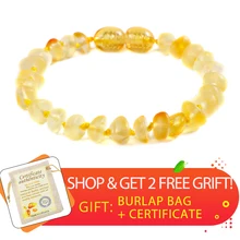 Полированные лимонно-янтарные Прорезыватели браслеты ножные браслеты 4,7-8,7 ''ручной работы оригинальные ювелирные изделия, Балтийский Янтарь бусины для маленьких взрослых женщин