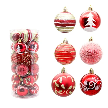 

6cm Color Snowflake 24pcs A Box Of Christmas Tree Ball Decoration Christmas Tree Decoration Balls (24pcs) 2020 NEW