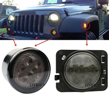

For Jeep JK Accessories Front Fender Smoked LED Turn Signal Side Marker Parking Light For Jeep Wrangler LED Side Marker Lamp