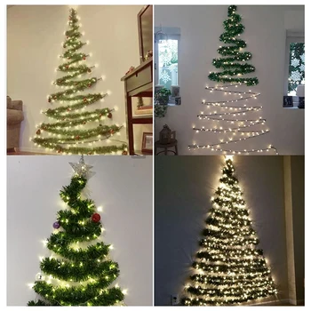 

5.5M Pine Needle Rattan Vine Christmas Pendant Decoration Ornaments Xmas Party Hanging Tinsel Green Leaf Garden Xmas Home Decor