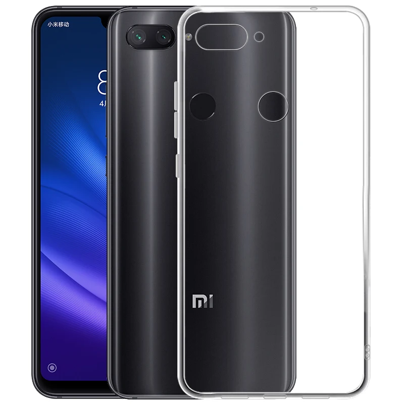 Мягкий чехол из ТПУ для сотового телефона Xiaomi Mi 8 Lite Прозрачная силиконовая