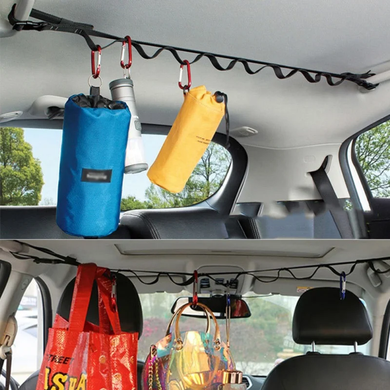 

Travel Clothesline Car Row Rear Seat Cars Telescopic Hanger Black Car Rear Row Clothesline Easy To Install Adjust Accessories