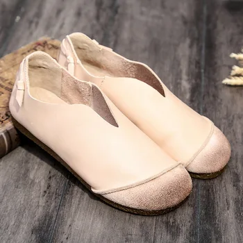 

Women Soft Cow Leather Flat Moccasins Autumn Plus Size Ladies Loafers Slip On Ballet Casual Female Comfort Woman Mother Shoes