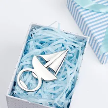 Hot Sales New Style Metal Creative Sailboat Model Bottle Opener Key Ring Wedding Small Gifts