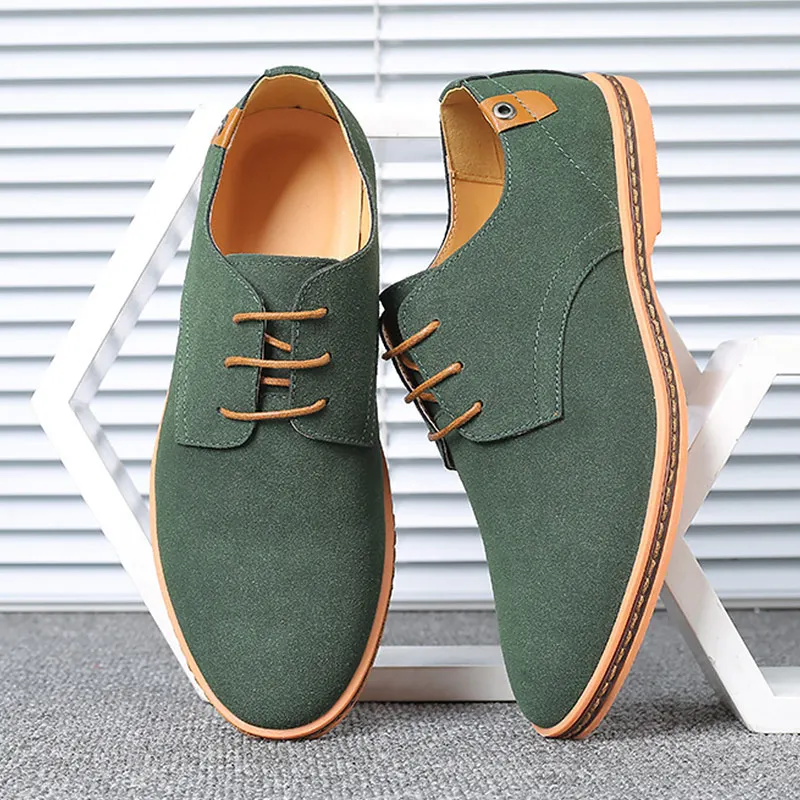 Большие размеры 24-29 см; мужские кроссовки; повседневная обувь; коллекция года; сезон осень; Новое поступление; замшевая Высококачественная Мужская обувь; удобные кроссовки - Цвет: Green
