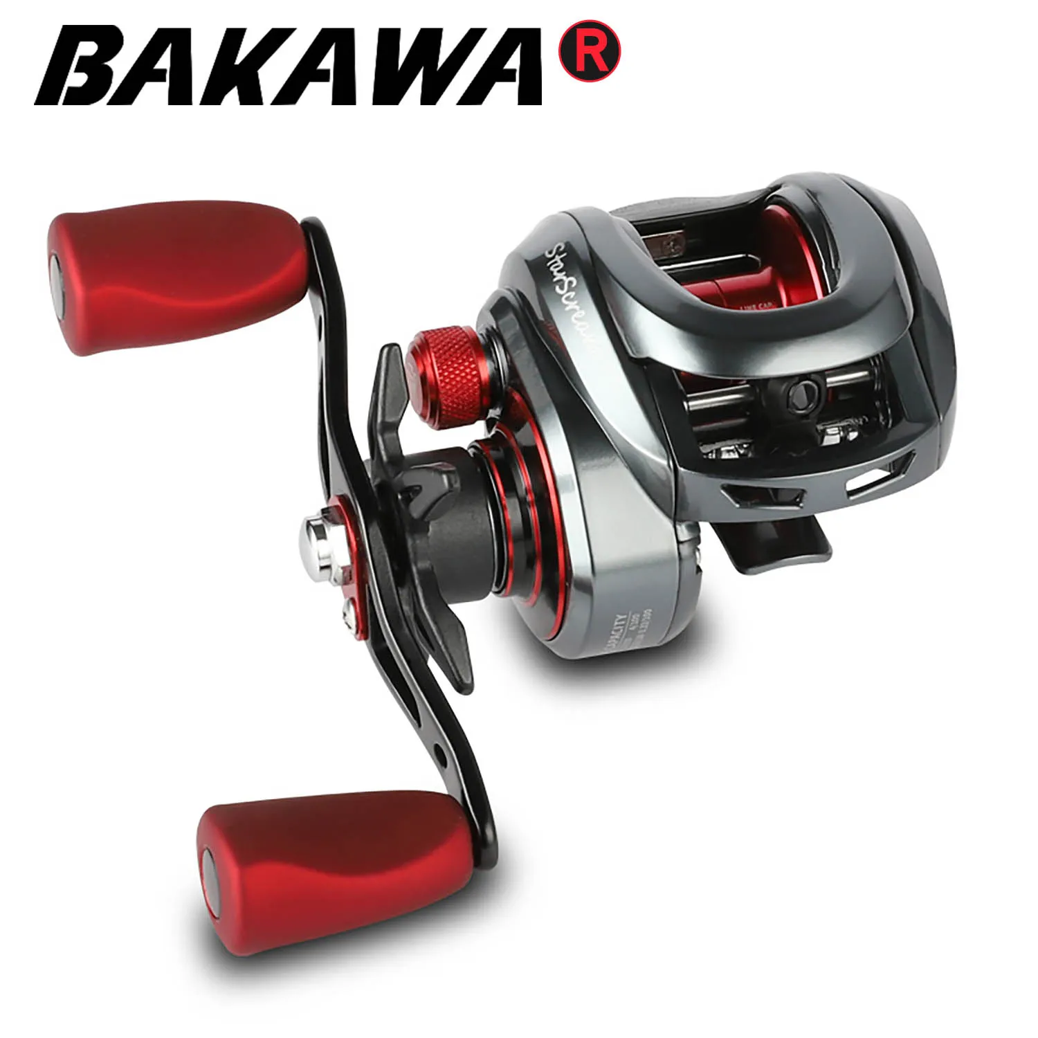 BAKAWA Baitcasting Fishing Reel Left/Right Hand Tackle Saltwater SS200 7.3:1  High Speed Casting Wheel 8+1BB 8KG Max Drag