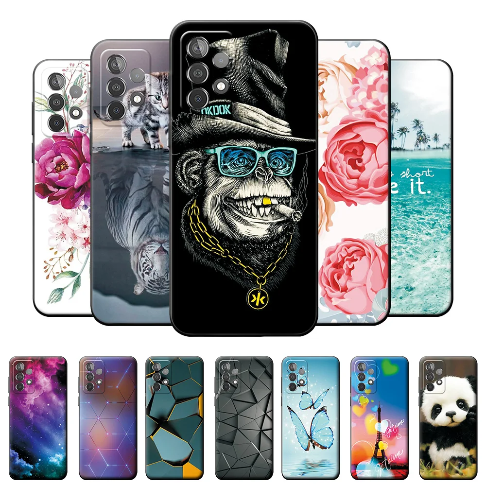 Custodia Per Samsung A52 4G Cover Posteriore In Silicone Morbido Per Samsung A52 5G Monkey Case Bumper Per Samsung Galaxy A52S A 52 4G 5G