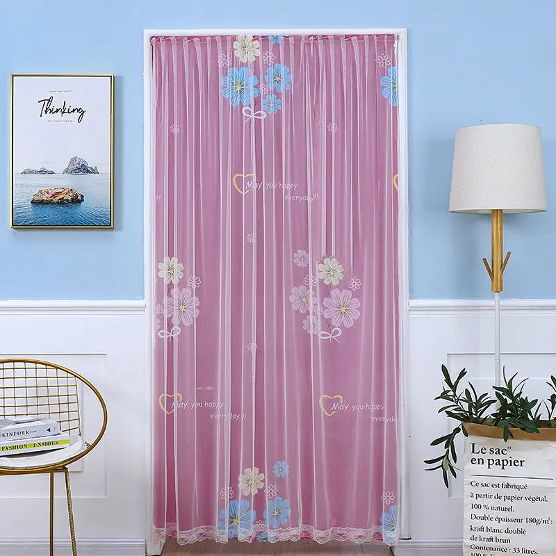

Lace Door Screens Summer Anti Mosquito Insect Fly Bug Curtains Mesh Net Closing Door Screen Kitchen Curtain Drop Shipping F0434