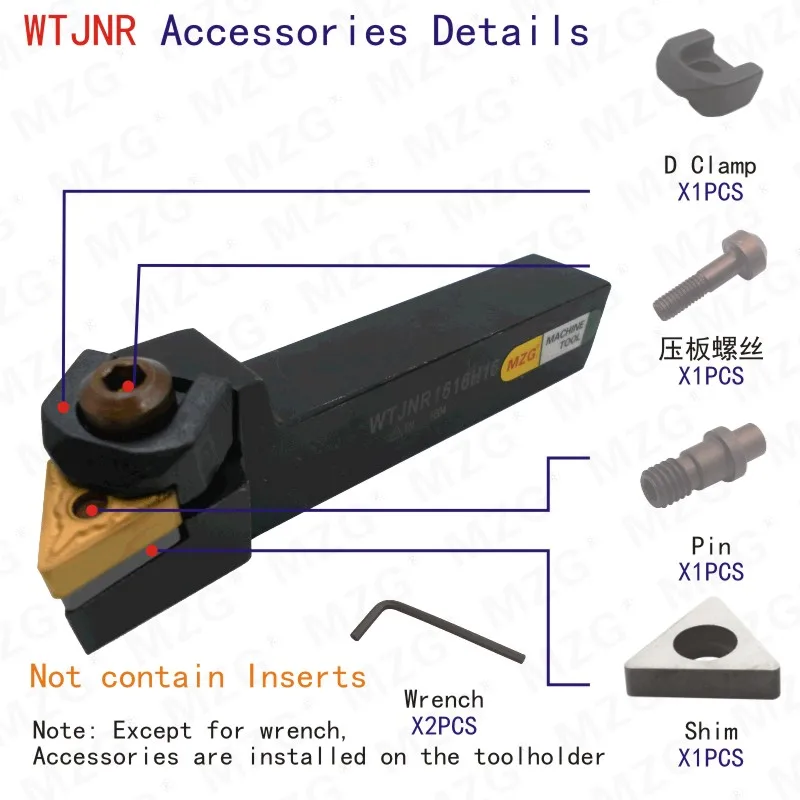 Mocask WTJNR2020K16 обработка резки металла WTJNR держатель инструмента расточный резак токарный станок с ЧПУ Арбор внешние токарные инструменты