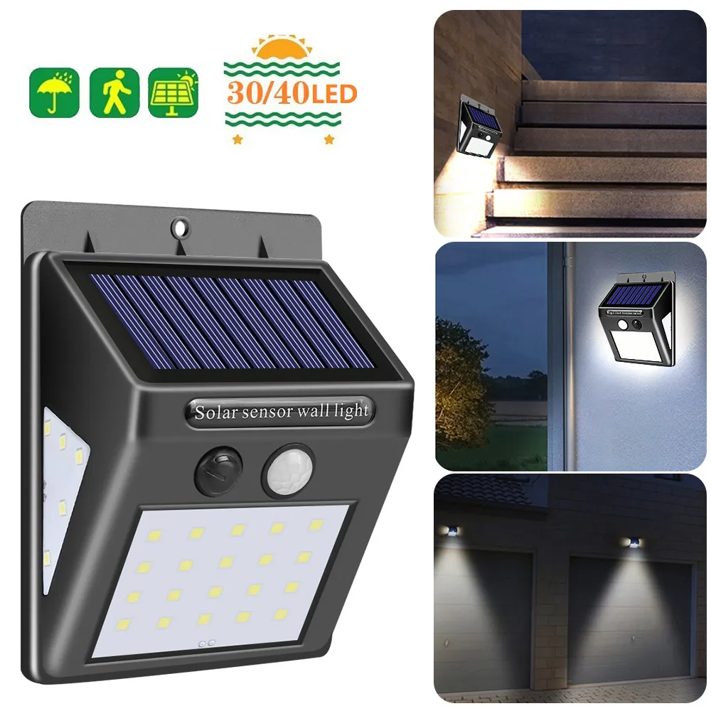 

40 LED luz Solar Light Motion Sensor Waterproof Garden solar Light Path Emergency Security Lights 3 Side Luminous lighting scope