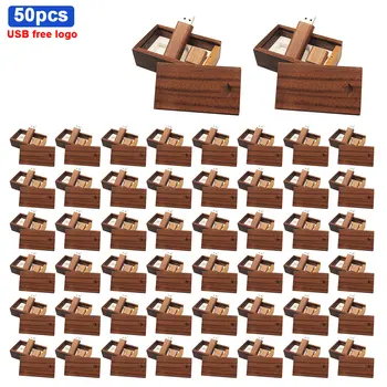 

50pcs/lot 64GB 32GB wooden USB+box Flash Drive 128GB Pen Drive 8G For photography 16GB Pendrive USB Stick Memory Stick free logo