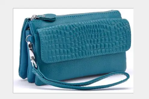 blue 2 Клатч из натуральной кожи, женские длинные кошельки, Женский кошелек для денег, Большой Вместительный клатч, кошелек для монет, Женский кошелек, кошелек для телефона, Cartera - Цвет: blue 2