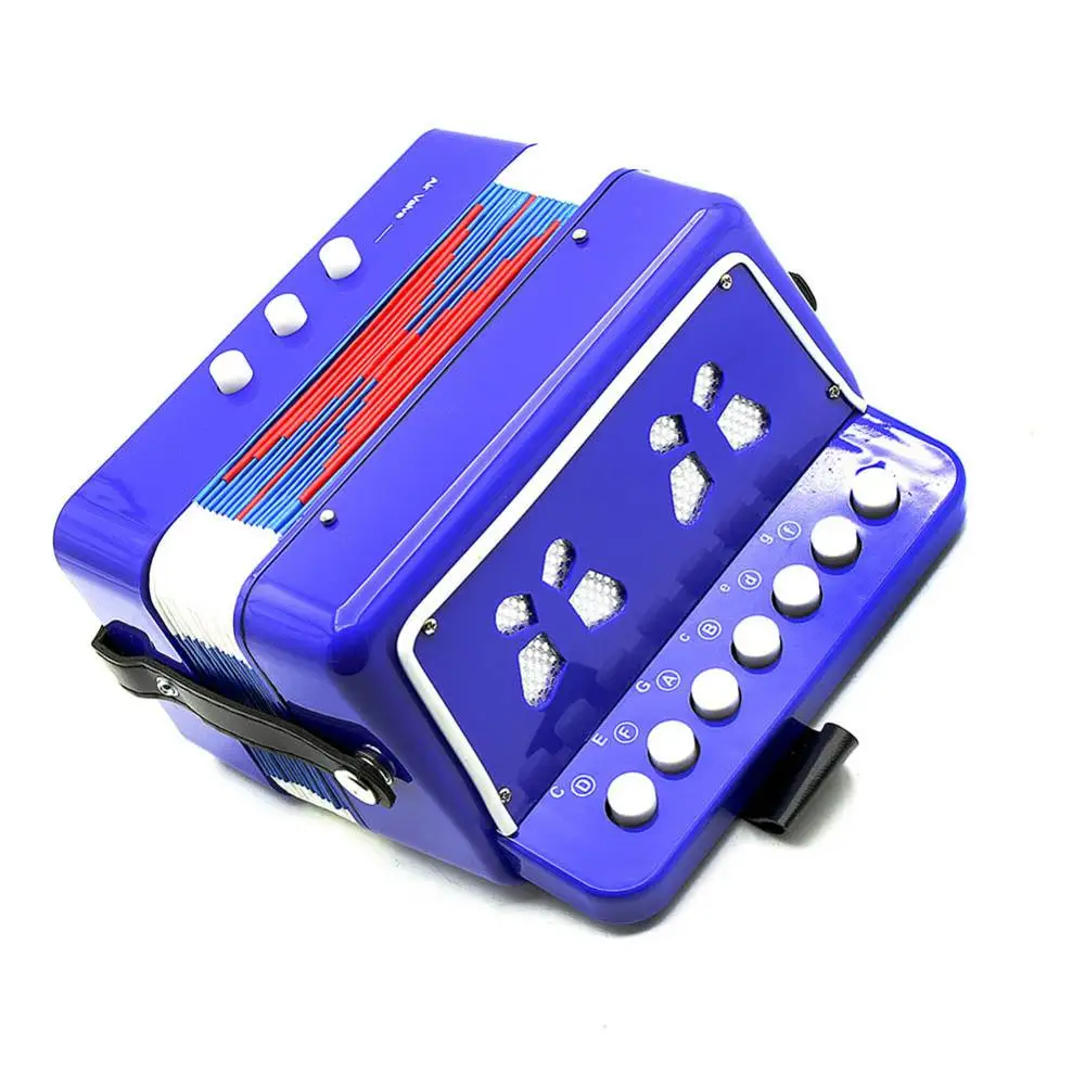 Mini Small Accordion 17-Key 8 Bass Educational Musical Instrument Rhythm Band Toy for Kids Children Gift