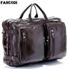 Fashion Multi-Function Full Grain Genuine Leather Travel Bag Men's Leather Luggage Travel Bag Duffle Bag Large Tote Weekend Bag 1