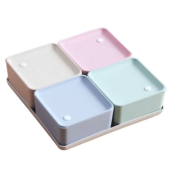 

Food Container Dry Fruits Snacks Storage Box Leak Proof Wheat Straw Plastic Container Kitchen Organizer