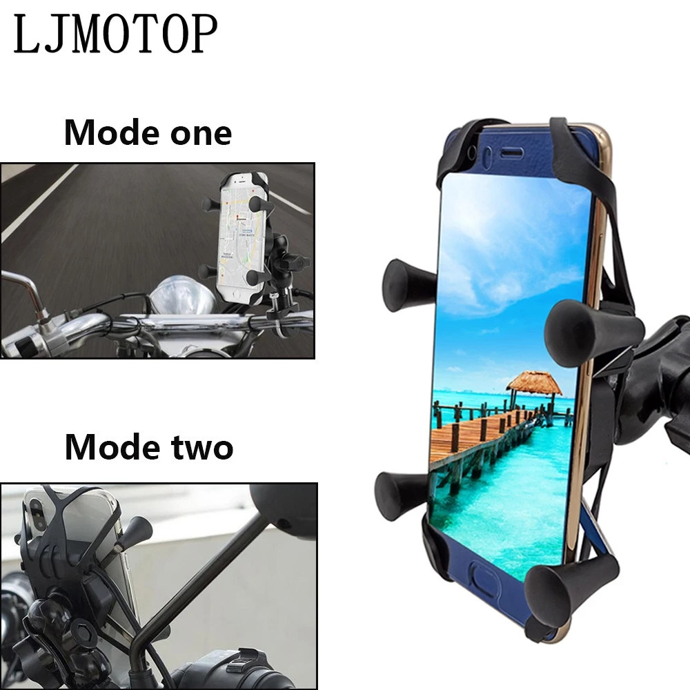 Chargeable Motorcycle GPS Phone holder Wired USB Universal Mount For YAMAHA XJR 1300/RACER FJ-09/MT-09 TRACER MT-10