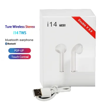 Auriculares TWS i14 originales, inalámbricos por Bluetooth, auriculares invisibles para teléfono inteligente PK i11 i12 i13 i15 i7s i20 i60 i30