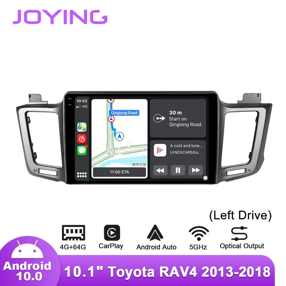 Автомобильное радио Joying Android 10 для Toyota RAV4 2013 2018 левый привод GPS Carplay DSP SPDIF сабвуфер