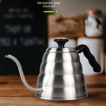 

1.2L Stainless Steel Tea Coffee Kettle with Thermometer Gooseneck Thin Spout for Pour Over Coffee Pot Can Works on Stovetops