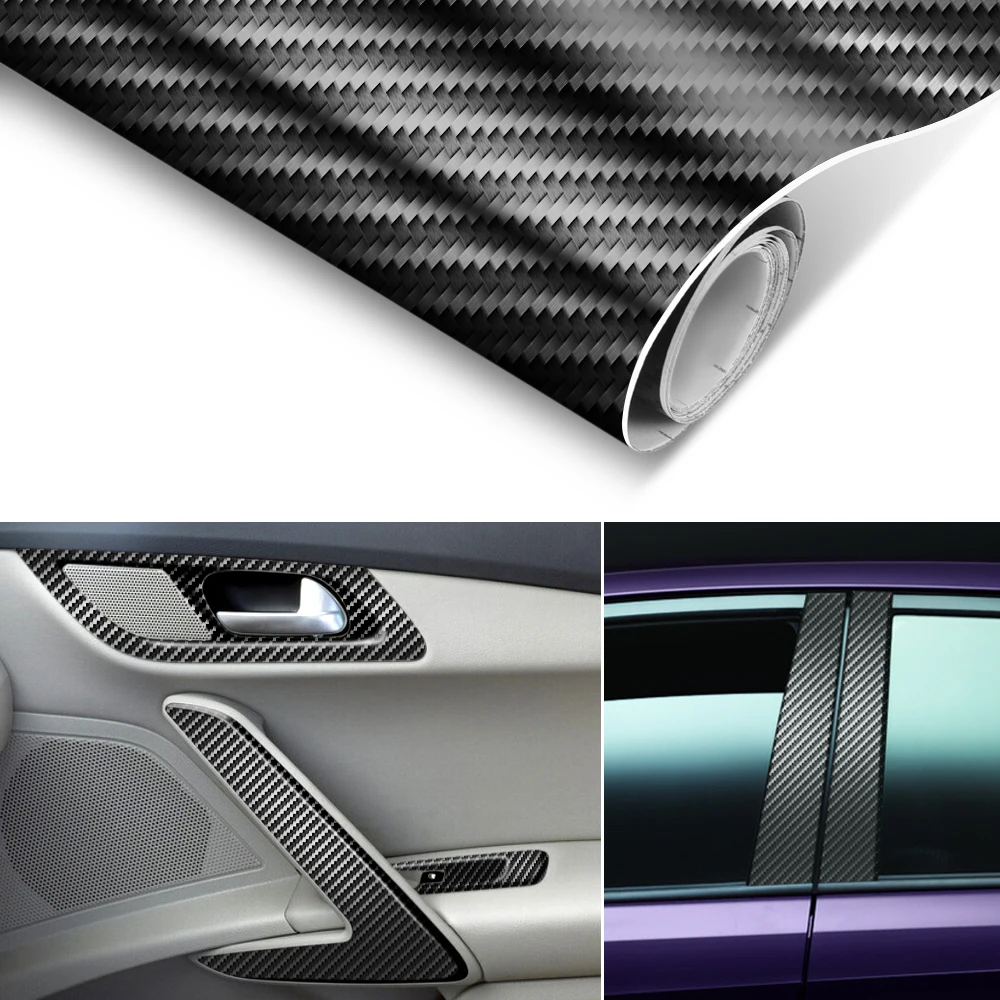 

3D Carbon Fiber Vinyl Film Car Stickers Wrap for mazda 3 bmw x5 e53 lancer x chevrolet equinox 2018 honda civic 2007 2009