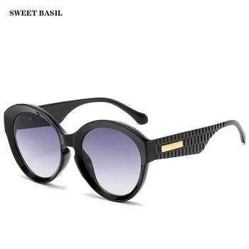 

SWEET BASIL 2019 New Fashion Round Sunglasses Men Brand Designer Retro Oversized Frame Unique Glasses Legs Gradient Sunglasses