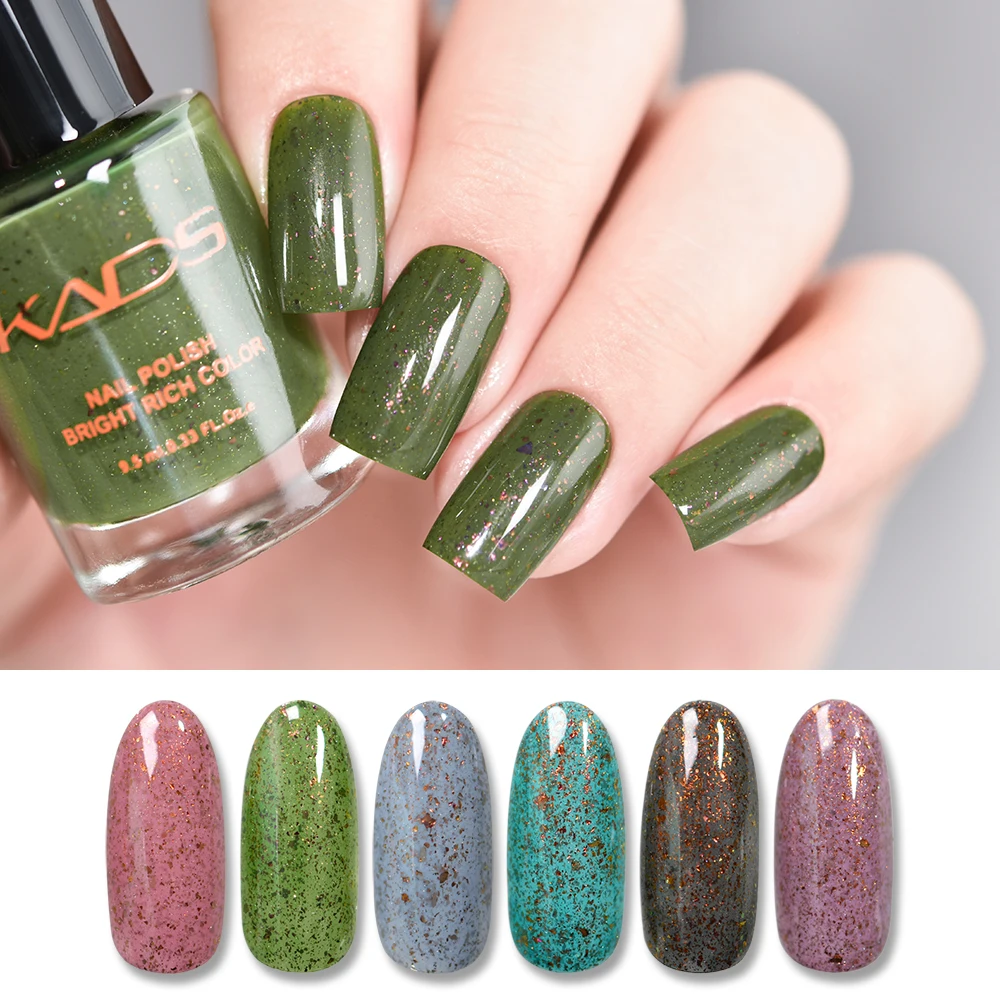 KADS 9 5ml New Mica Nail Polish Irregular Flakie Sequins 6 Colors Optional Nail Art Painted 4