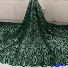 Горячая Распродажа изумрудно-зеленое на шнуровке ткань африканский тюль ткань с блестками французский чистая ткань для Asoebi AMY2990B-1