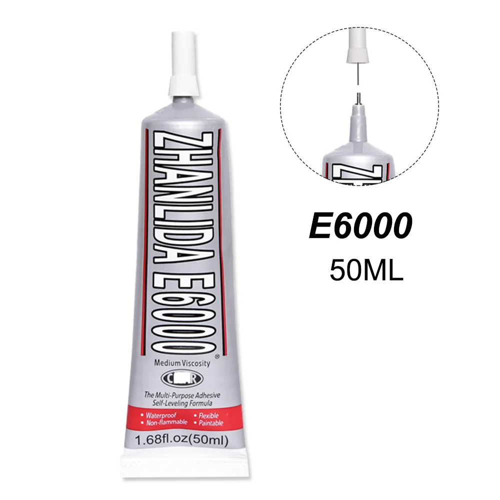 

Transparent 50ml E6000 Glue Phone Glass Touch Screen Super Strong Adhesive Display Fabric School Rhinestone Epoxy Resin Wood LCD