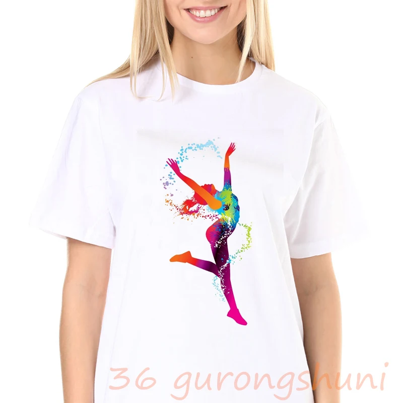 

2020 ropa mujer Акварельная балетная футболка для ДЕВУШЕК Женская Винтажная Футболка camiseta mujer kawaii одежда белая женская футболка Топ