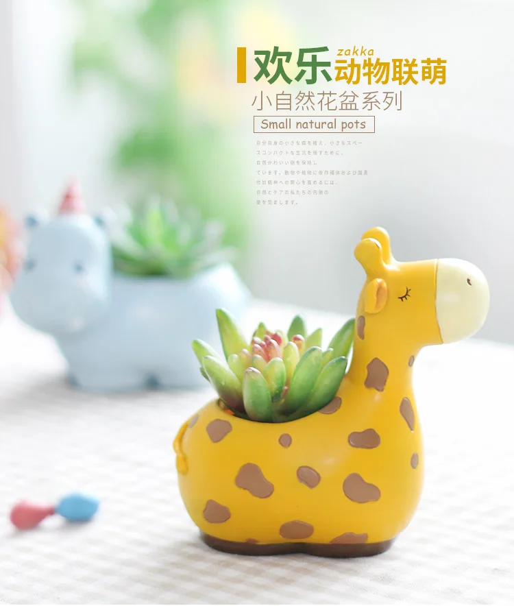 Creative Resin Succulent Plant Pots Mini Flower Pot Decorative Desktop Flowerpot Fairy Garden Home Garden Decoration (13)