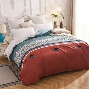 

2020 Thickened Sanding High-density Printed Single Quilt Cover Twin King Full Queen Comforter/Duvet Cover 1 Pcs Cotton Bed Set