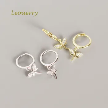 

Leouerry 925 Sterling Silver Small Dragonfly Hoop Earring Shining Zircon Drop Earrings for Women Charms Silver 925 Jewelry