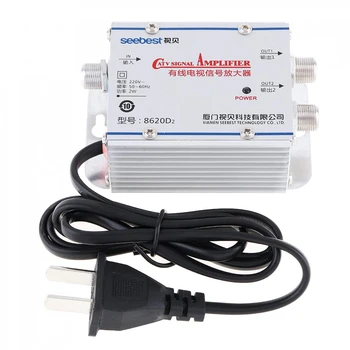 

Newest SB-8620D2 1 In 2 Out CATV Amplifier 20db Adjustable Cable TV Signal Amplifier Booster Splitter for LNA Family Routing