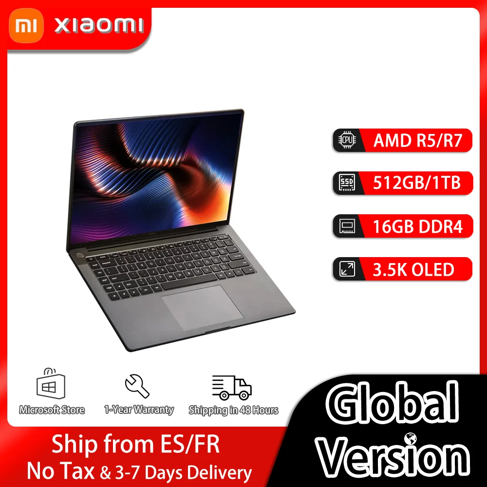 Ноутбук Xiaomi Notebook Pro 15 OLED Ryzen AMD R7 5800H/ R5 5600H 3 5 K Super Retina Screen 6 дюймов 16 ГБ 512 100% sRGB офисный