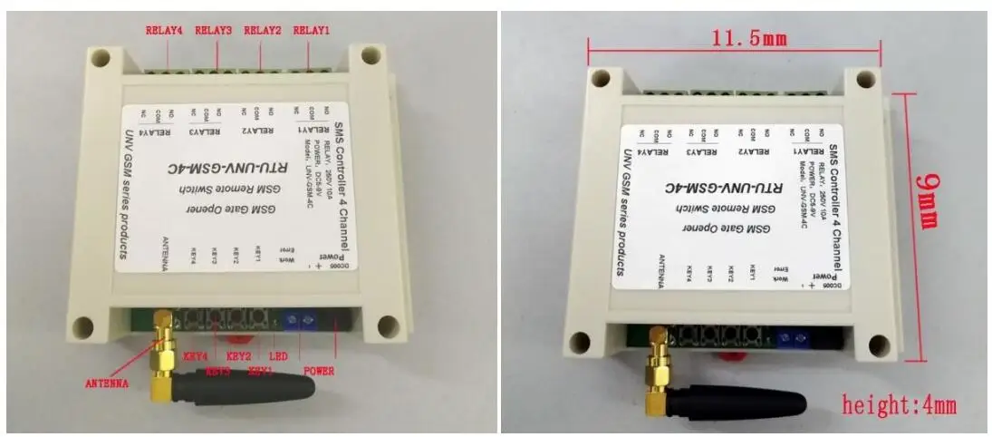 Aihasd 4-Канальный Релейный модуль SMS вызова Управление; GSM удаленный Управление переключатель GSM ворот SIM800C 5-12V